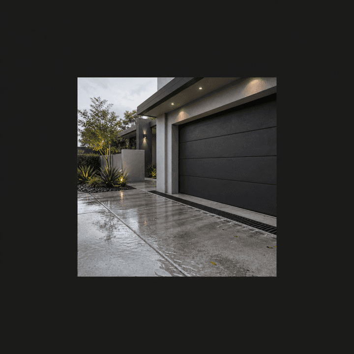 Concrete driveway channel drain for stormwater management