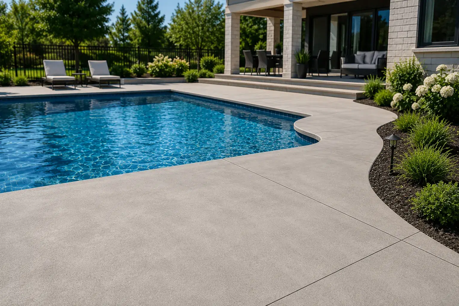 Pool Surround Concreting project example for Logan concreting services