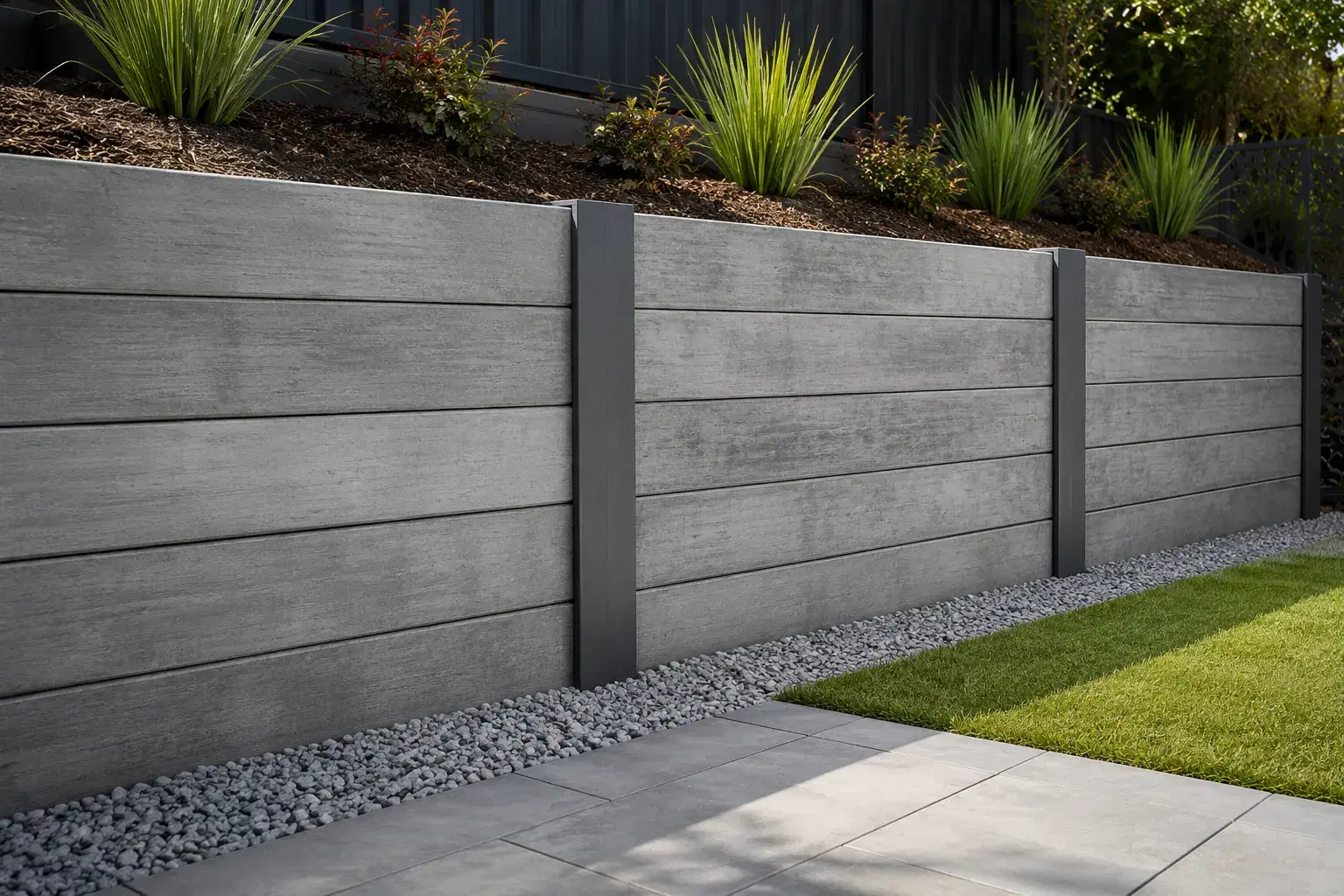 Concrete Sleeper Retaining Walls project example for Logan concreting services
