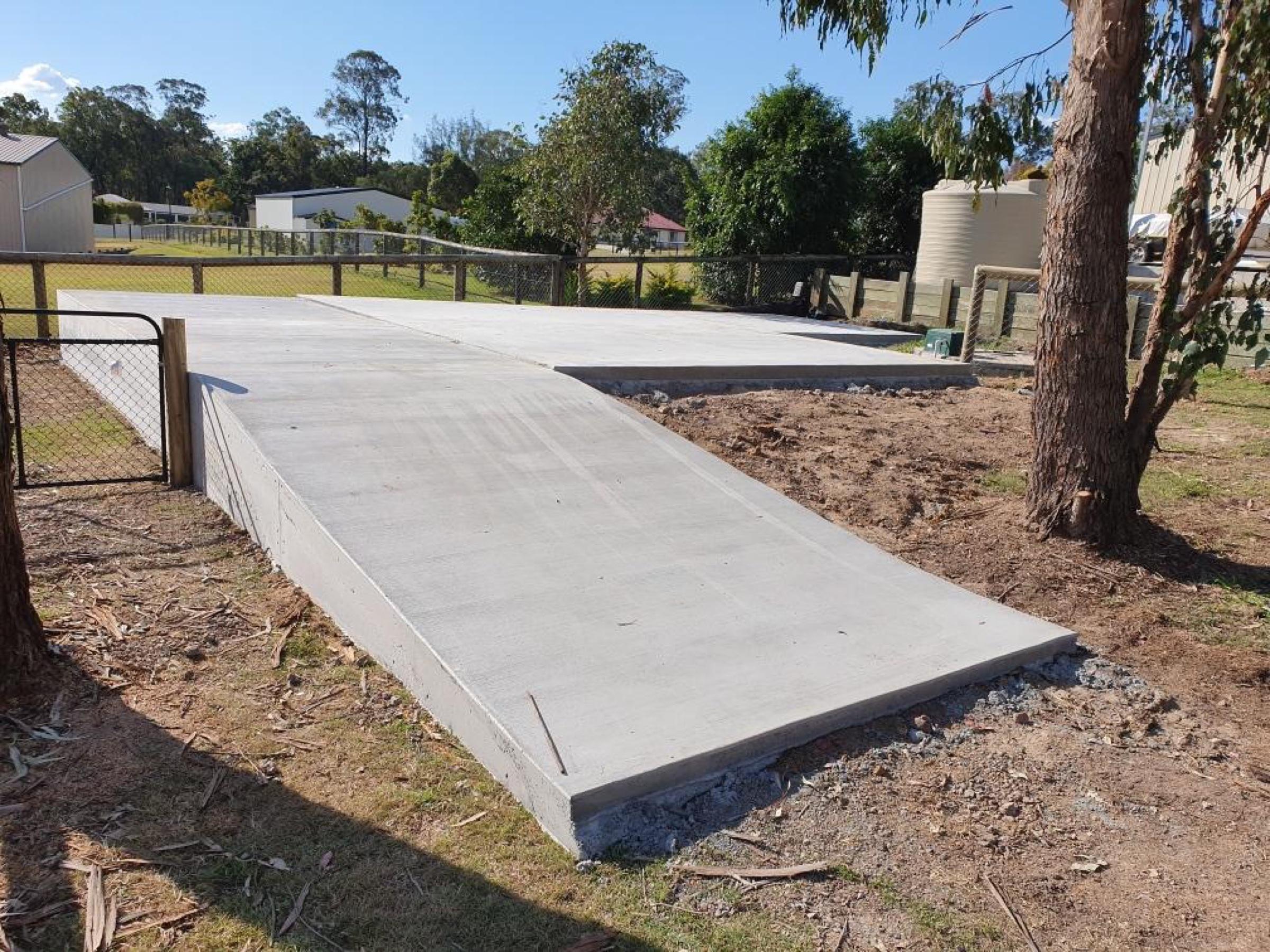New concrete access ramp on a rural property
