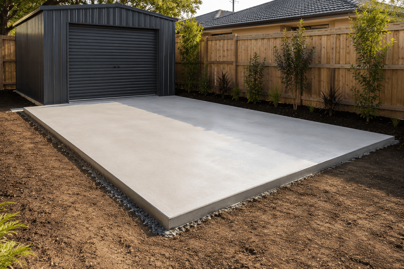 Concrete slabs Brisbane patio foundation prepared for a residential extension